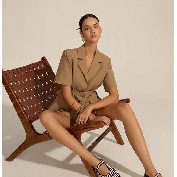 Commense Jackets & Blazers - Light brown Belted blazer NWT